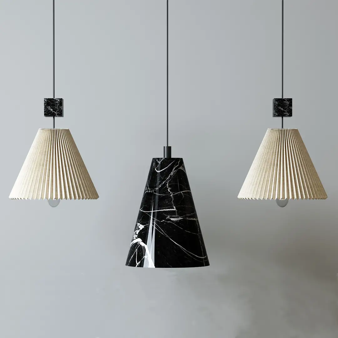 Metstar Metal Özel El Boyalı Metal Üzeri Mermer Görünüm Sarkıt