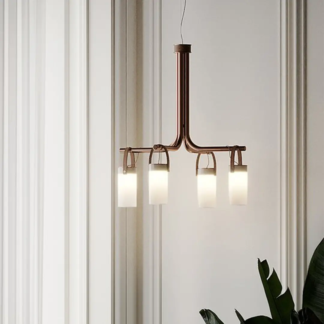 Metstar Deri detaylı Bronz Kaplama Sarkıt