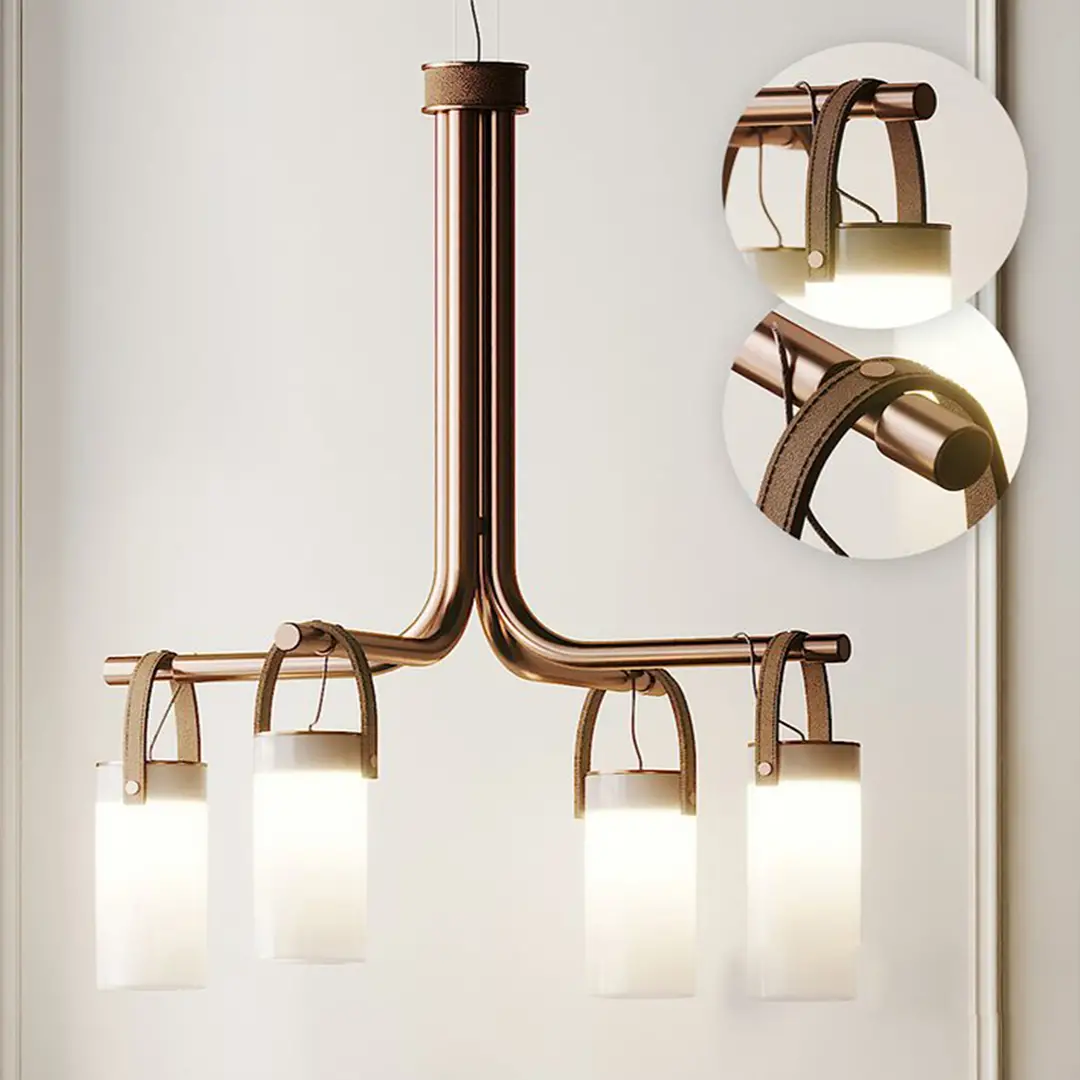 Metstar Deri detaylı Bronz Kaplama Sarkıt