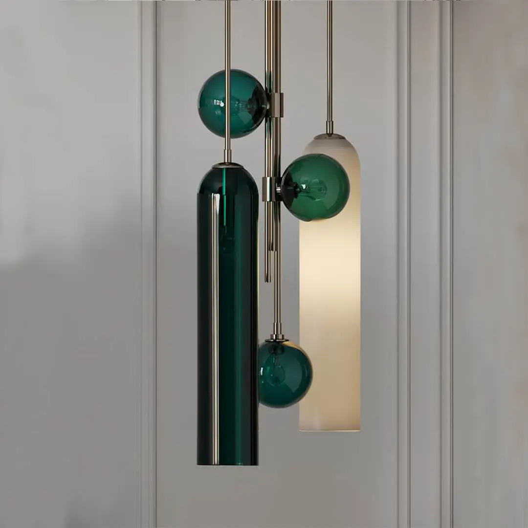 Metstar Yeşil Özel Üfleme Camlı Metal Sarkıt