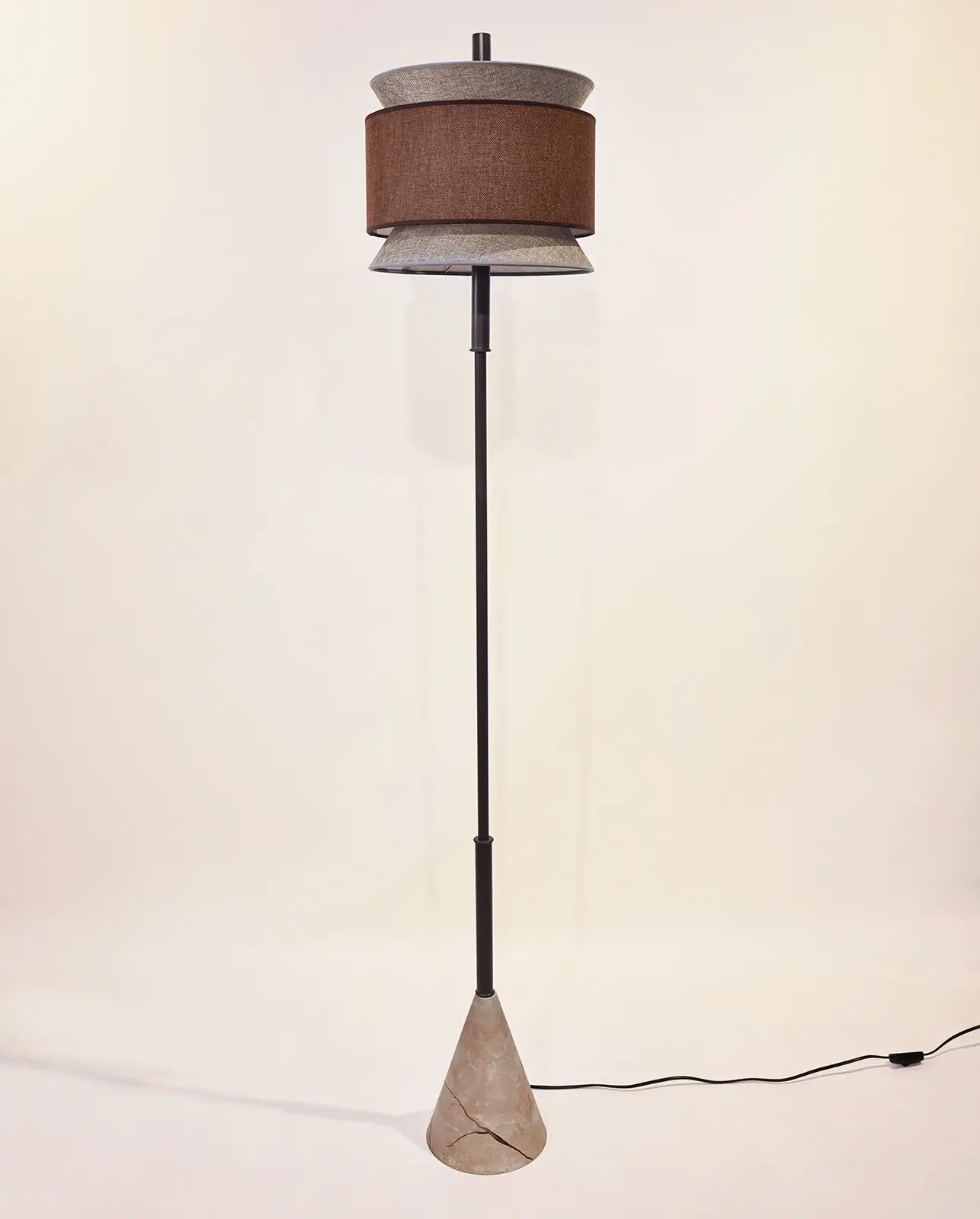 Aura Mermer Görünümlü Metal Lambader