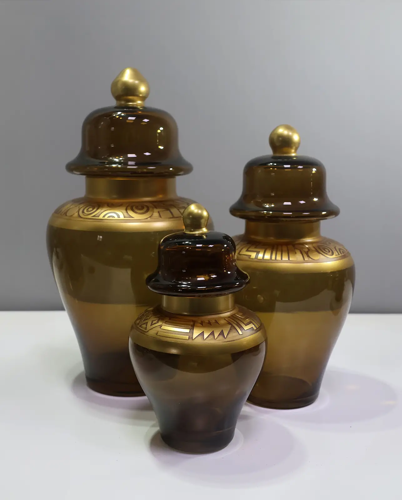 3'lü Özel El Yapımı Boyalı Vazo