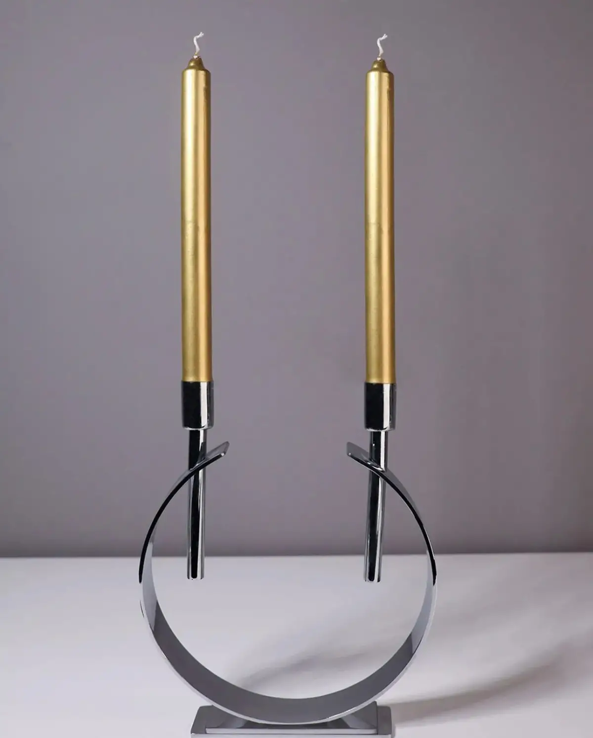 Dekoratif Metal Şamdan Mumluk