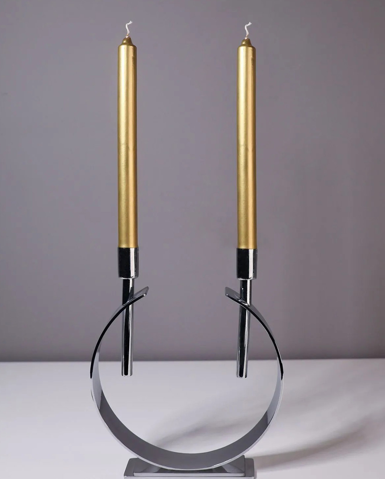 Dekoratif Metal Şamdan Mumluk