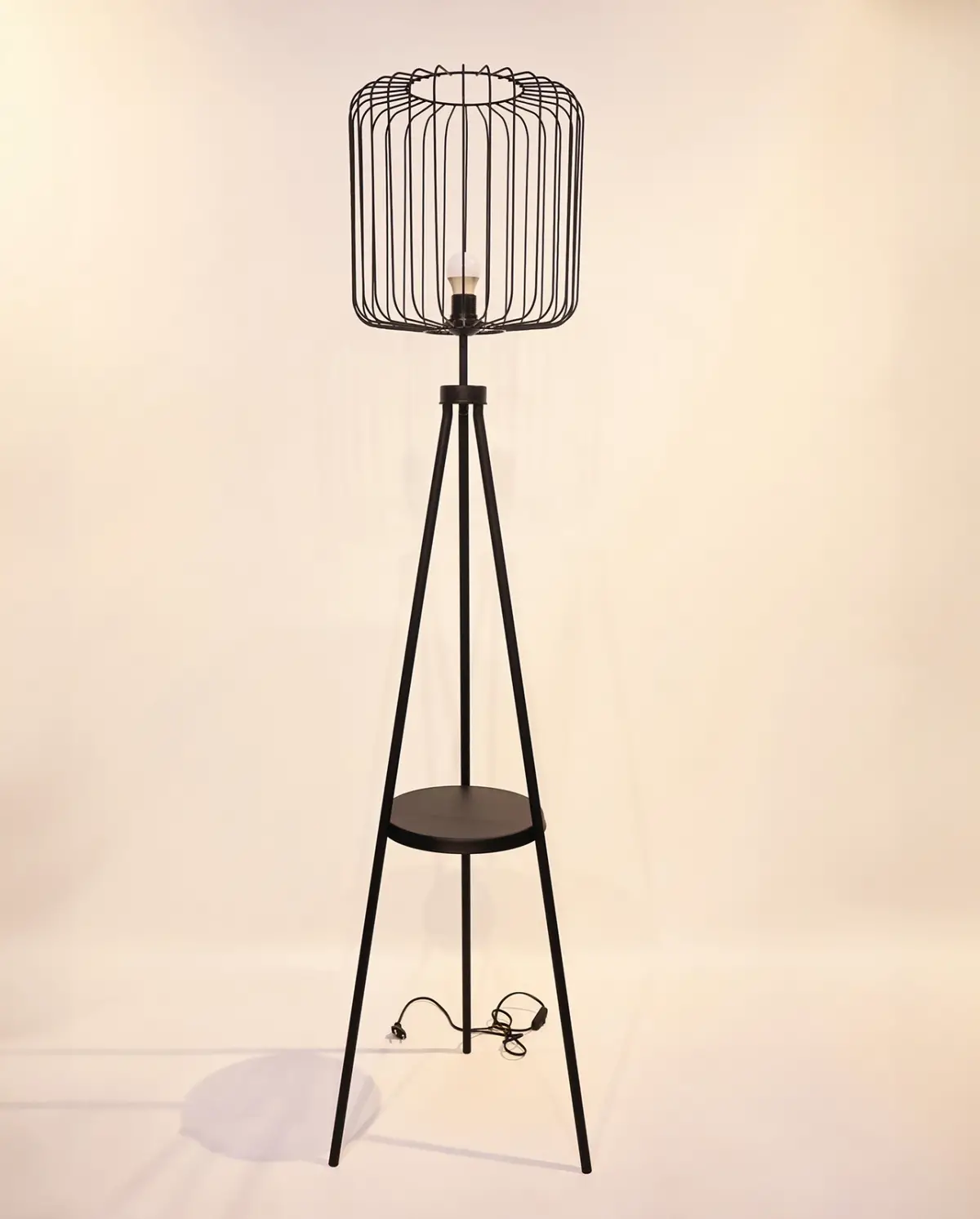 Raıdant Kafes Detaylı Sehpa Metal Lambader