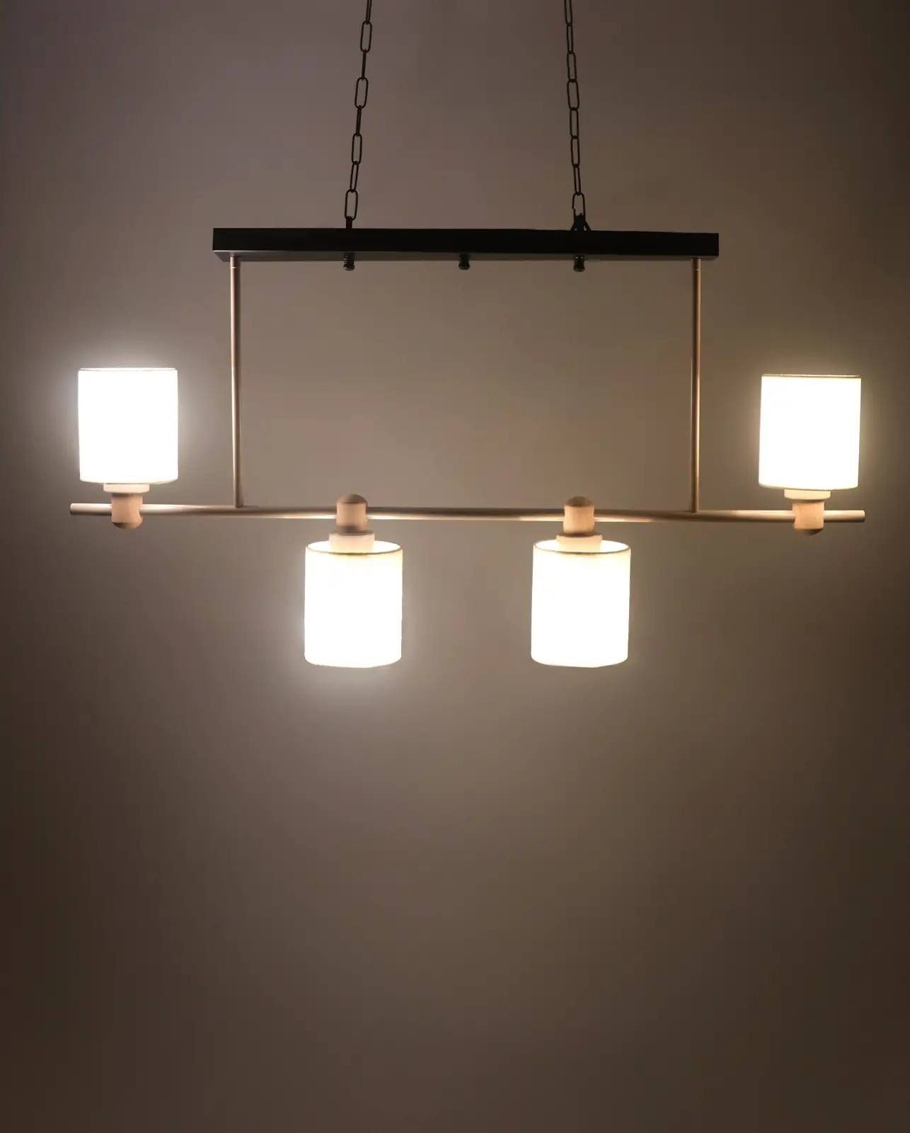 Modern Açık Kahve Statik Boyalı Ahşap detaylı Metal Sarkıt