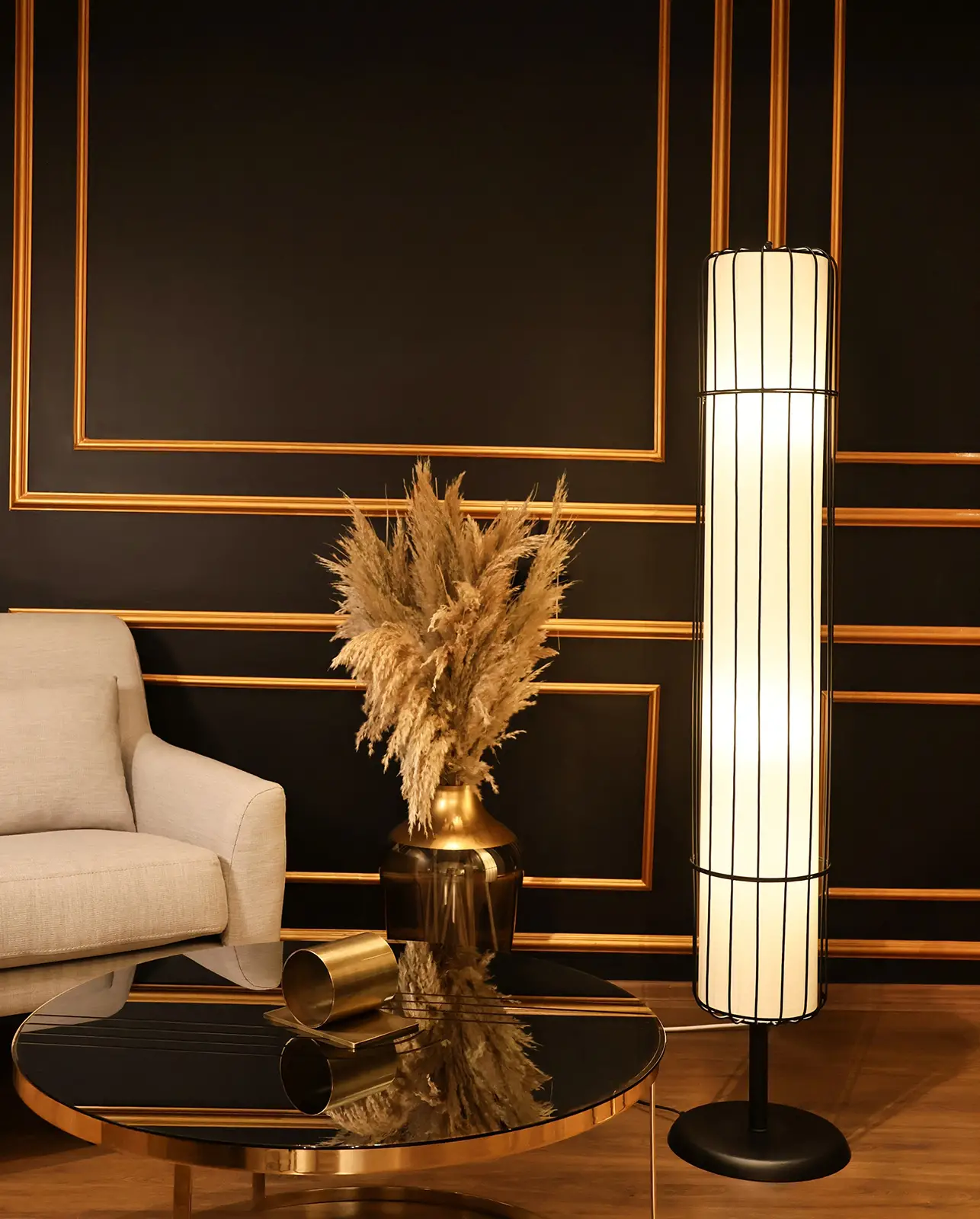 Arvent Tek Ayaklı Metal Kafes Lambader