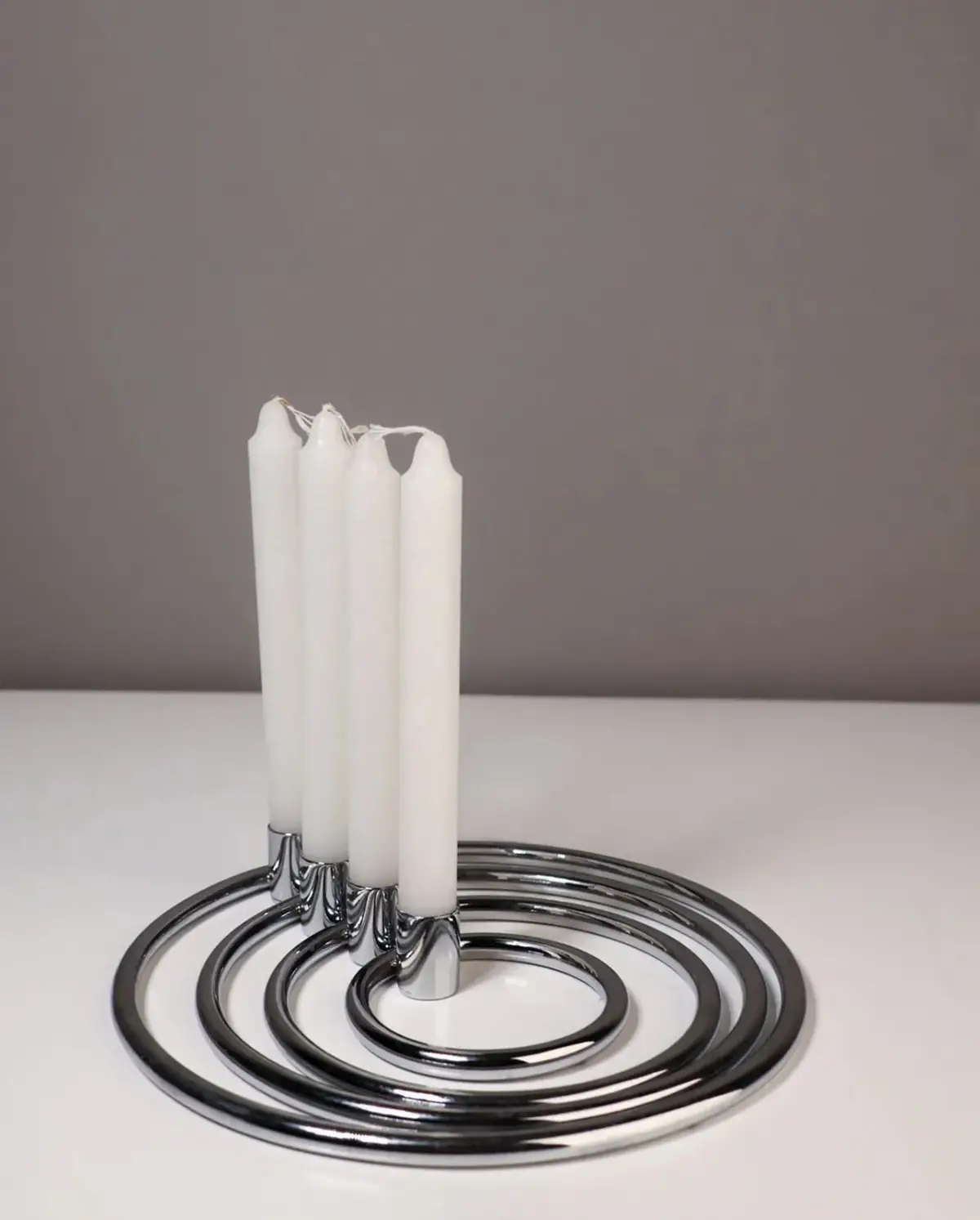 4'lü Dekoratif Metal Şamdan Mumluk