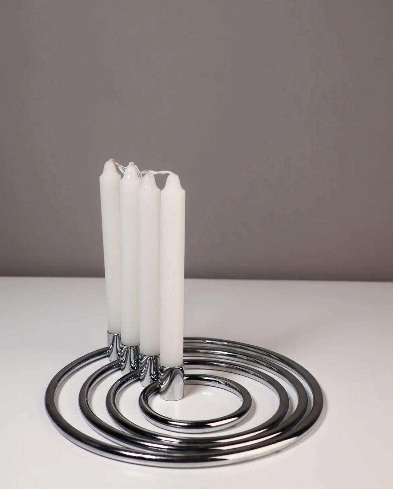 4'lü Dekoratif Metal Şamdan Mumluk