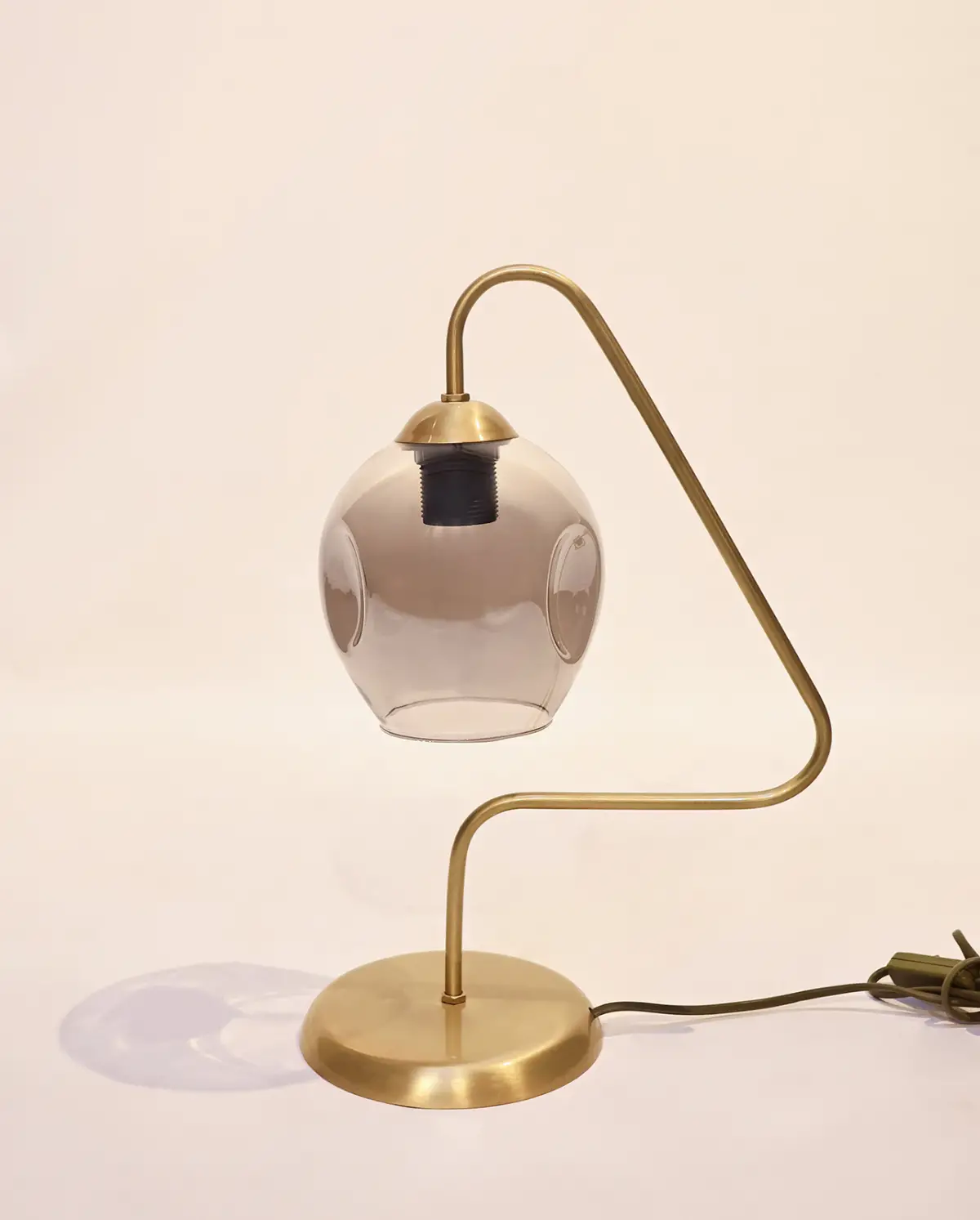 Özel Eskitme Sarı Kaplama Metal Abajur