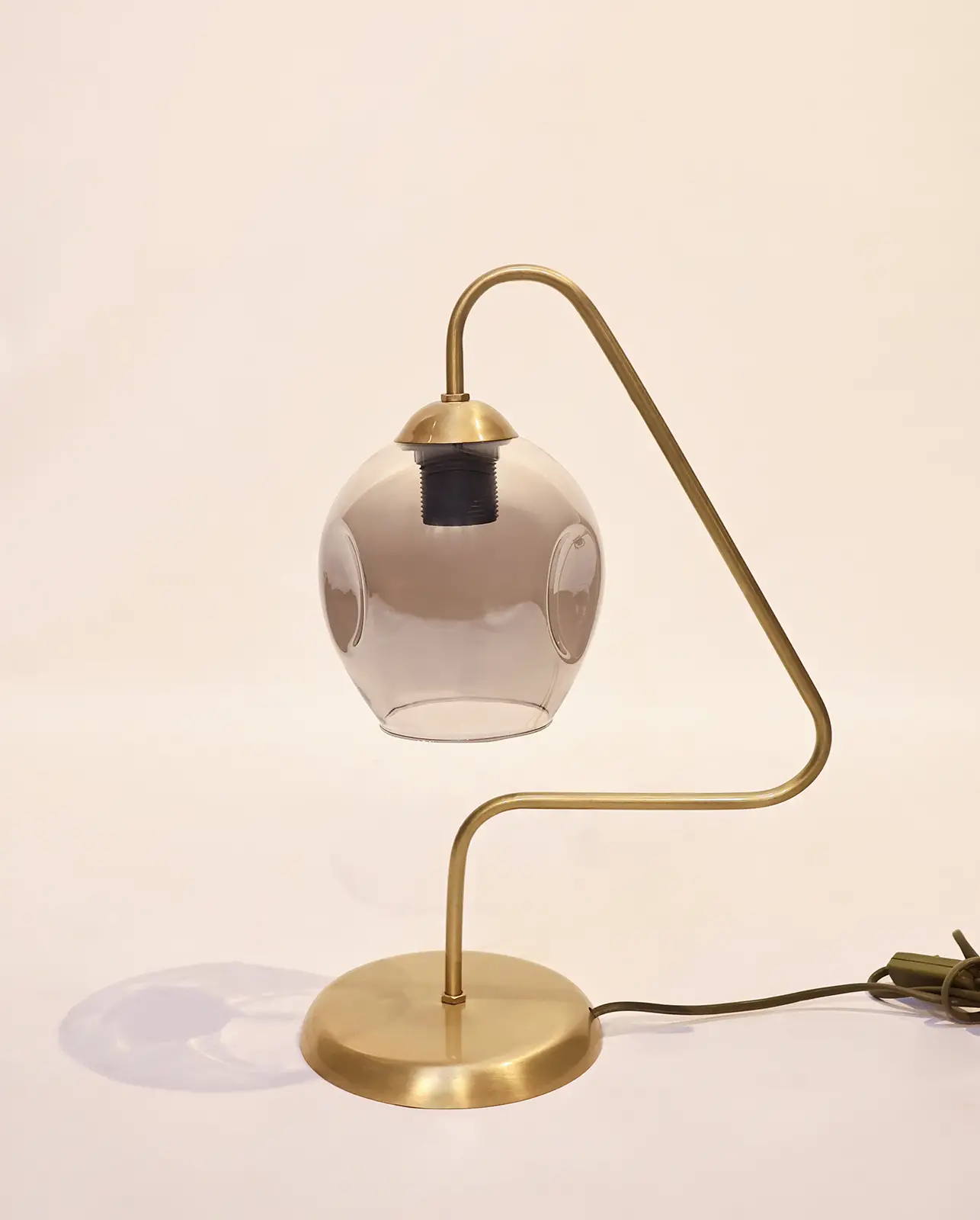 Özel Eskitme Sarı Kaplama Metal Abajur