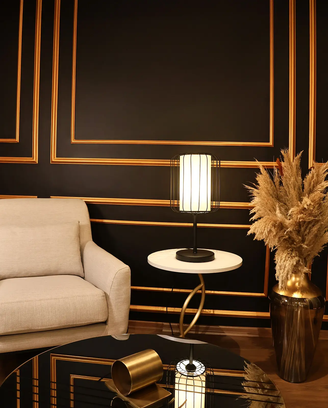 Arvent Tek Ayaklı Metal Kafes Abajur