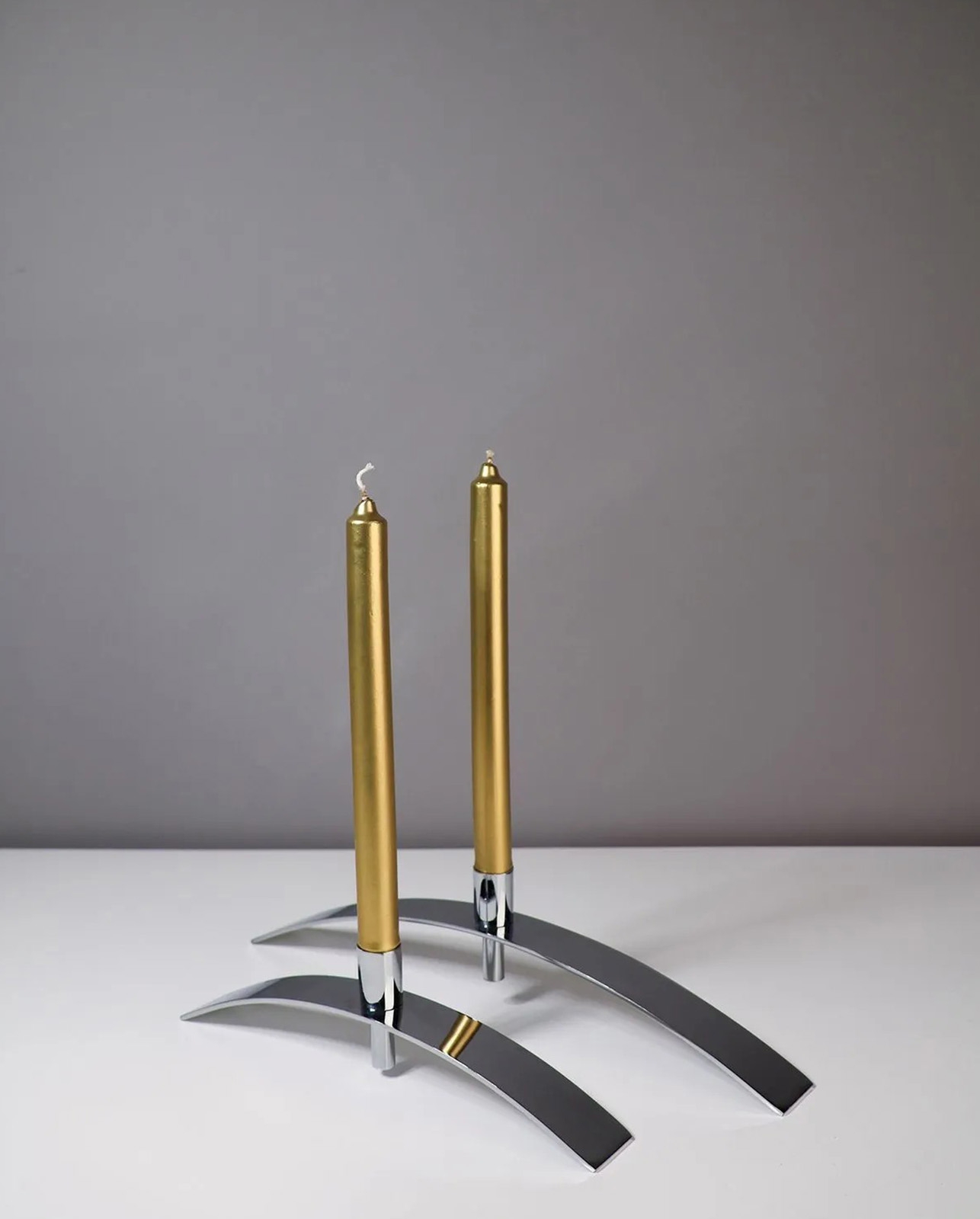 2'li Dekoratif Metal Şamdan Mumluk