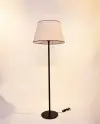 Geniş Şapkalı Siyah Kaplama Metal Lambader