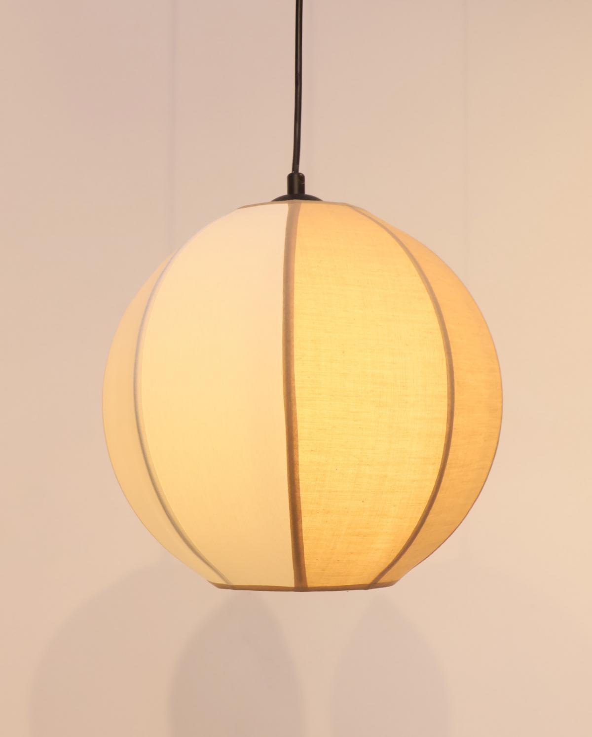 Beyaz Kahverengi Elips Tekli Kumaş Sarkıt