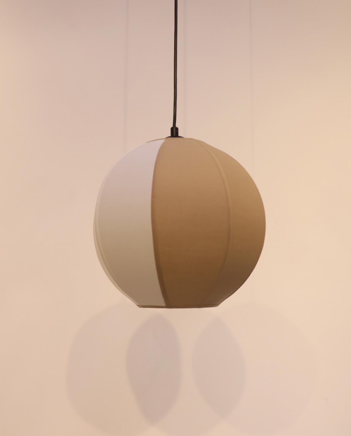 Beyaz Kahverengi Elips Tekli Kumaş Sarkıt