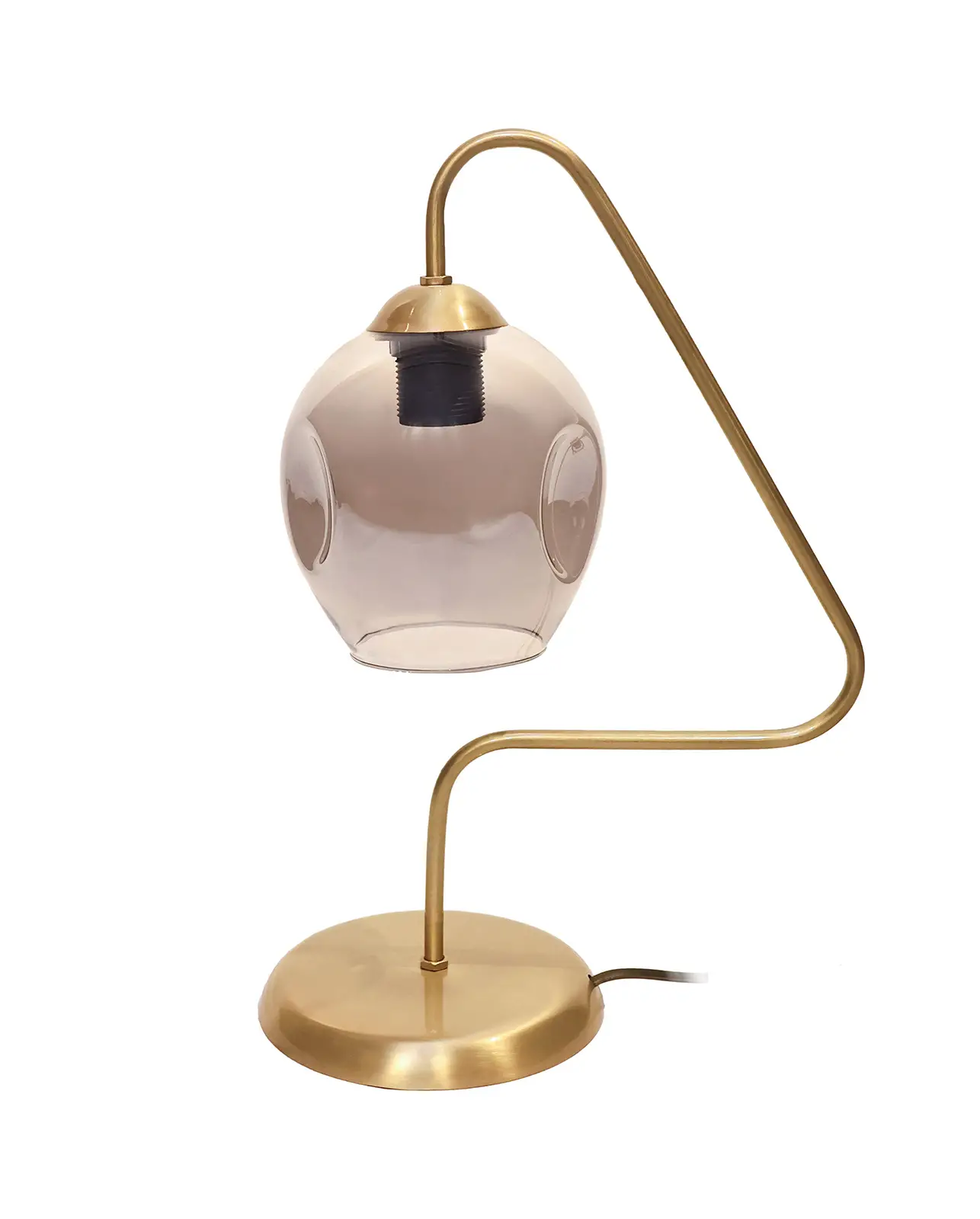 Özel Eskitme Sarı Kaplama Metal Abajur