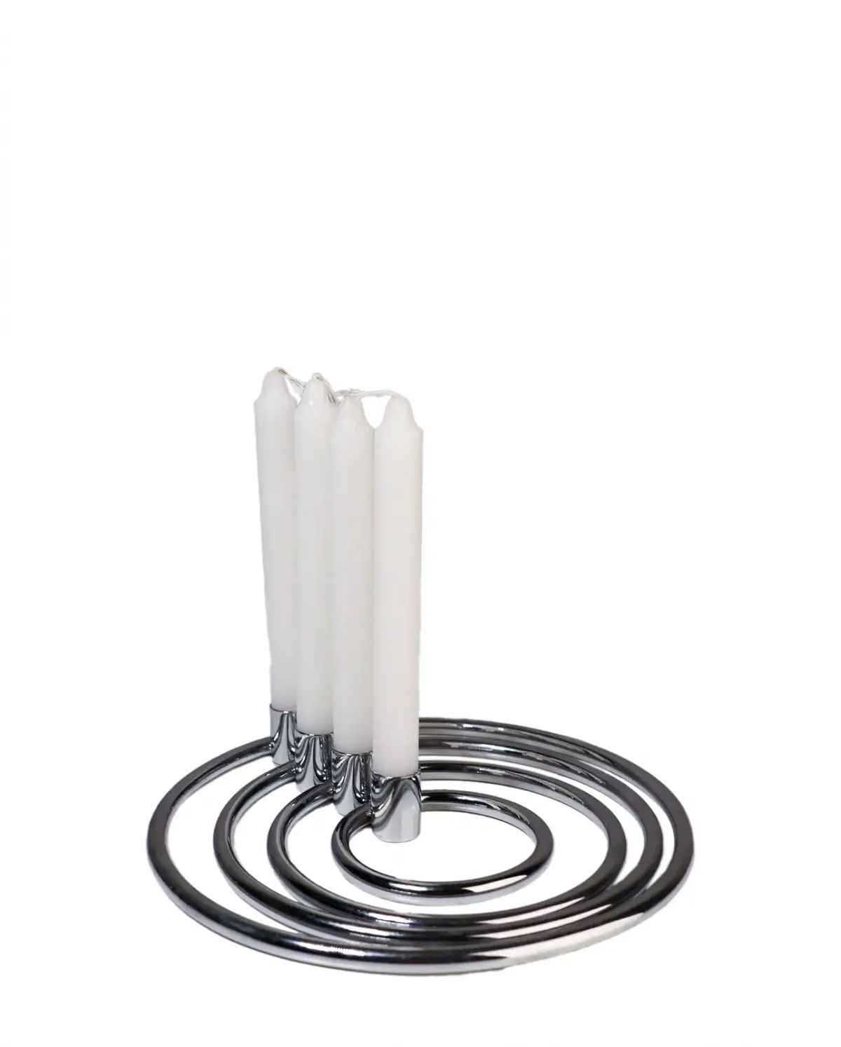 4'lü Dekoratif Metal Şamdan Mumluk