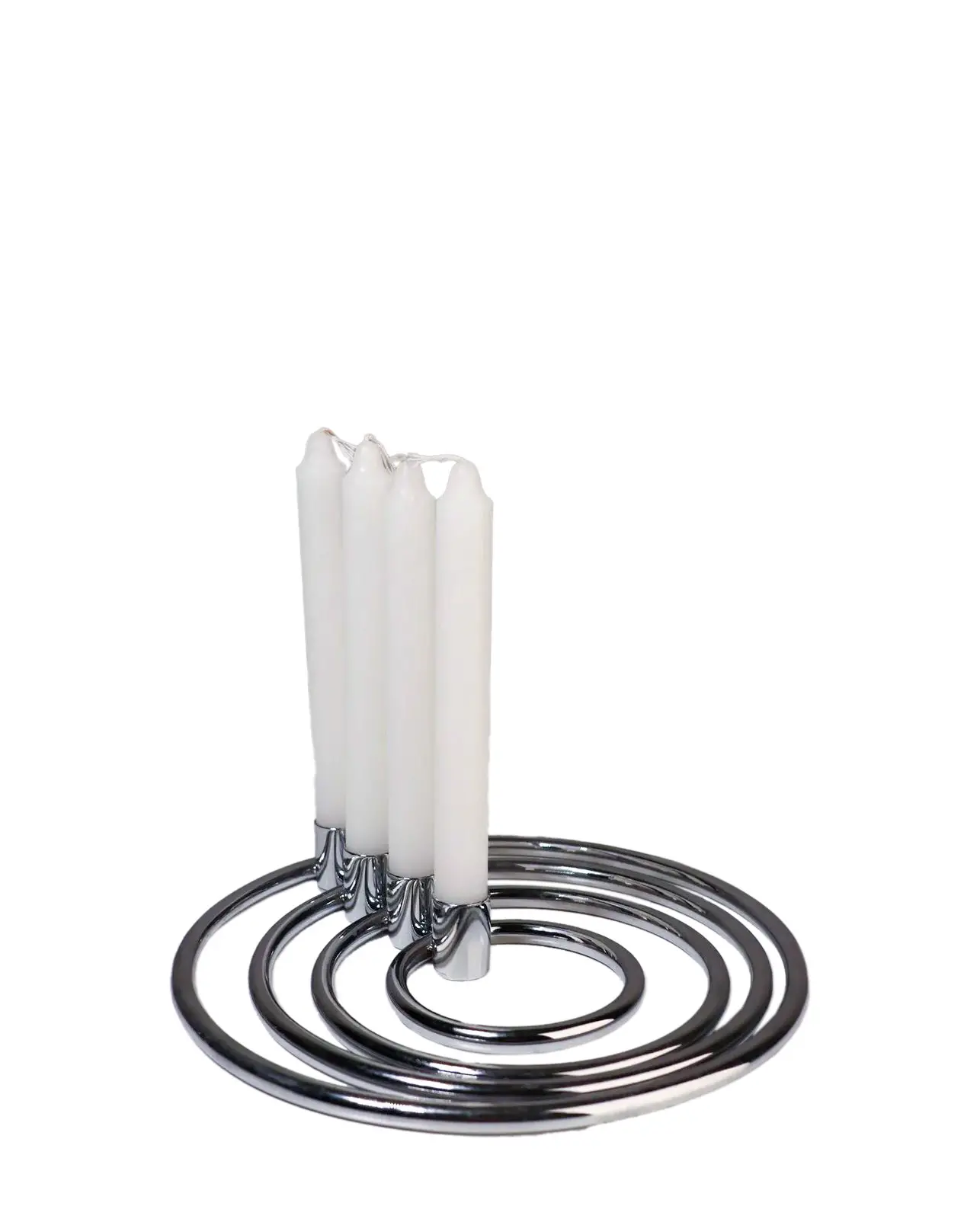 4'lü Dekoratif Metal Şamdan Mumluk