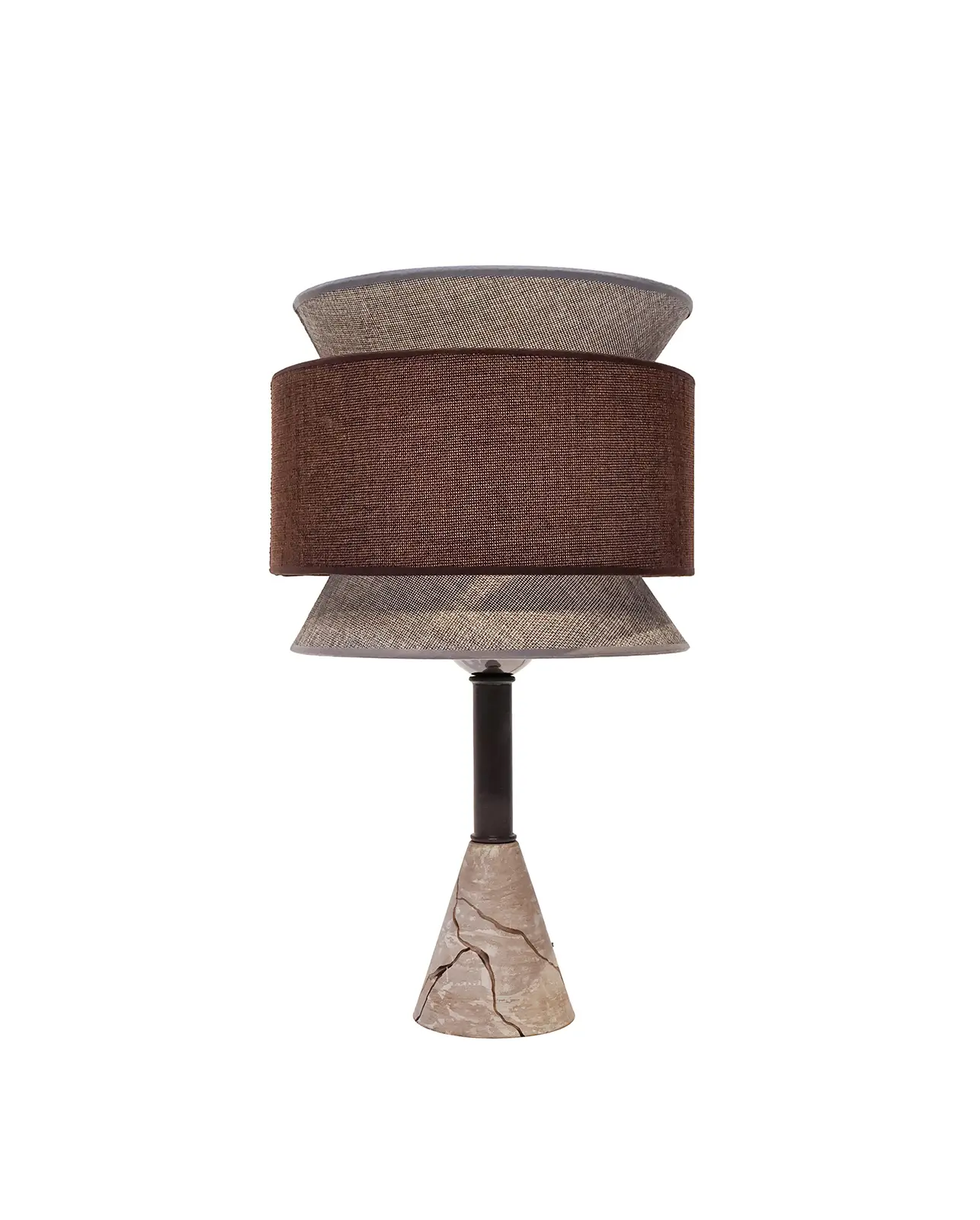 Aura Mermer Görünümlü Metal Abajur