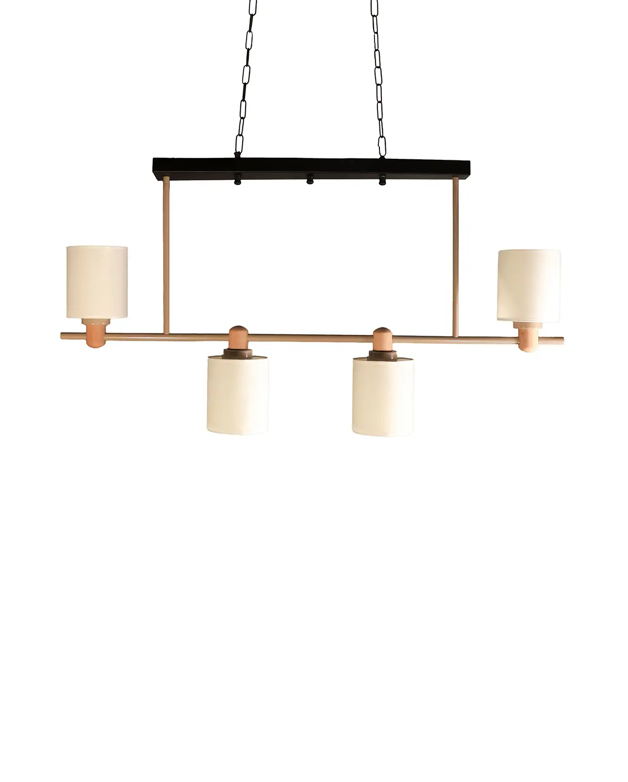 Modern Açık Kahve Statik Boyalı Ahşap detaylı Metal Sarkıt