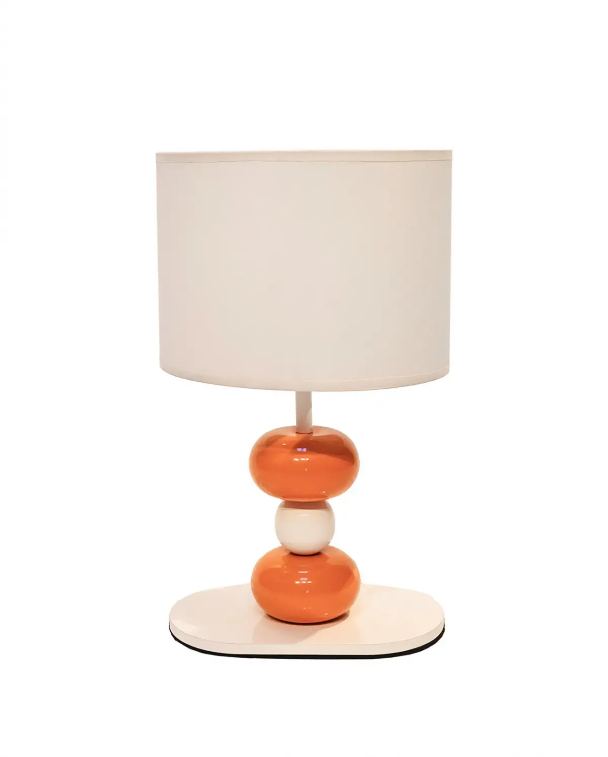 Turuncu Beyaz Metal Abajur