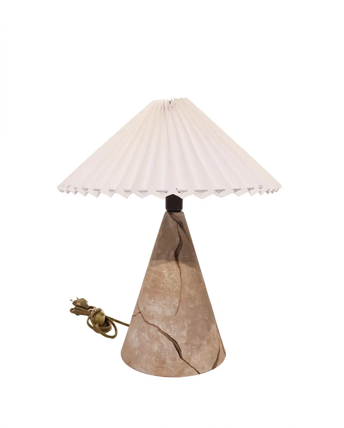 Mermer Görünümlü Özel El Boyalı Metal Abajur