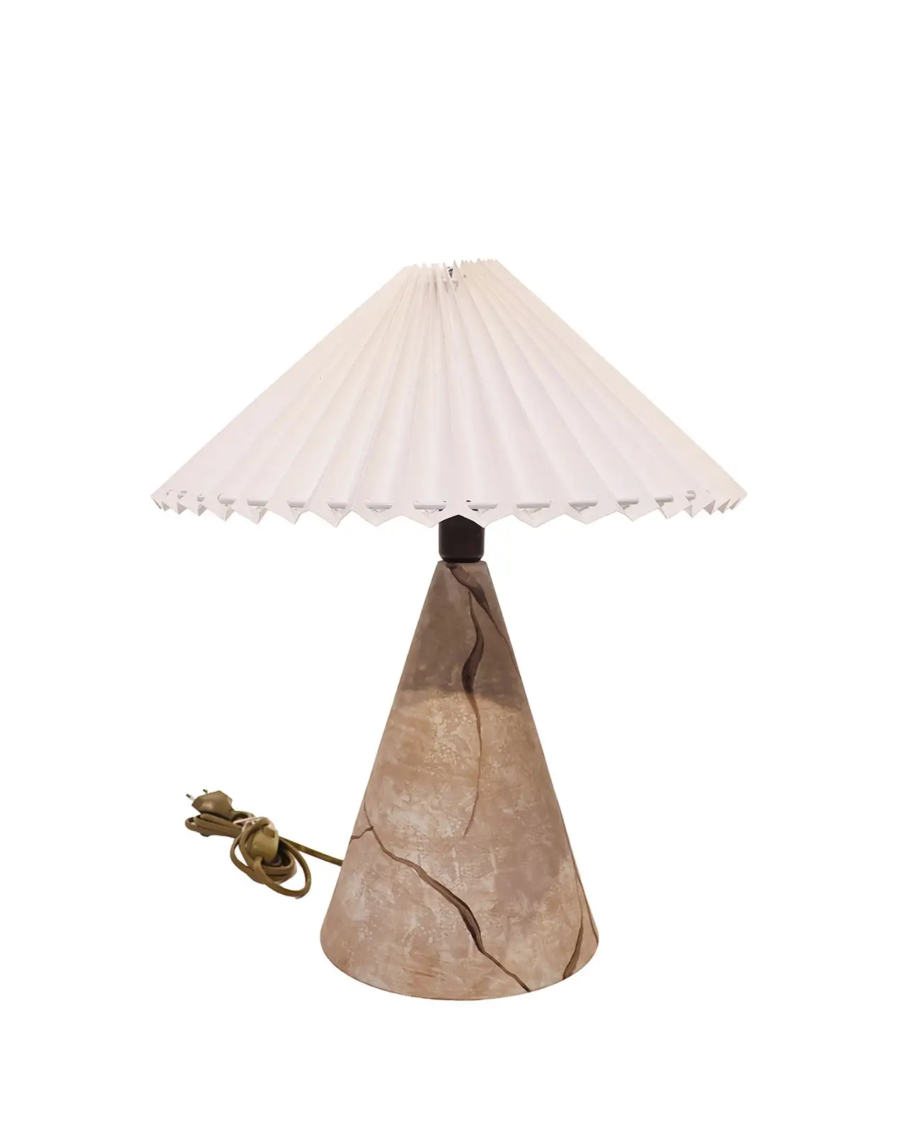 Mermer Görünümlü Özel El Boyalı Metal Abajur