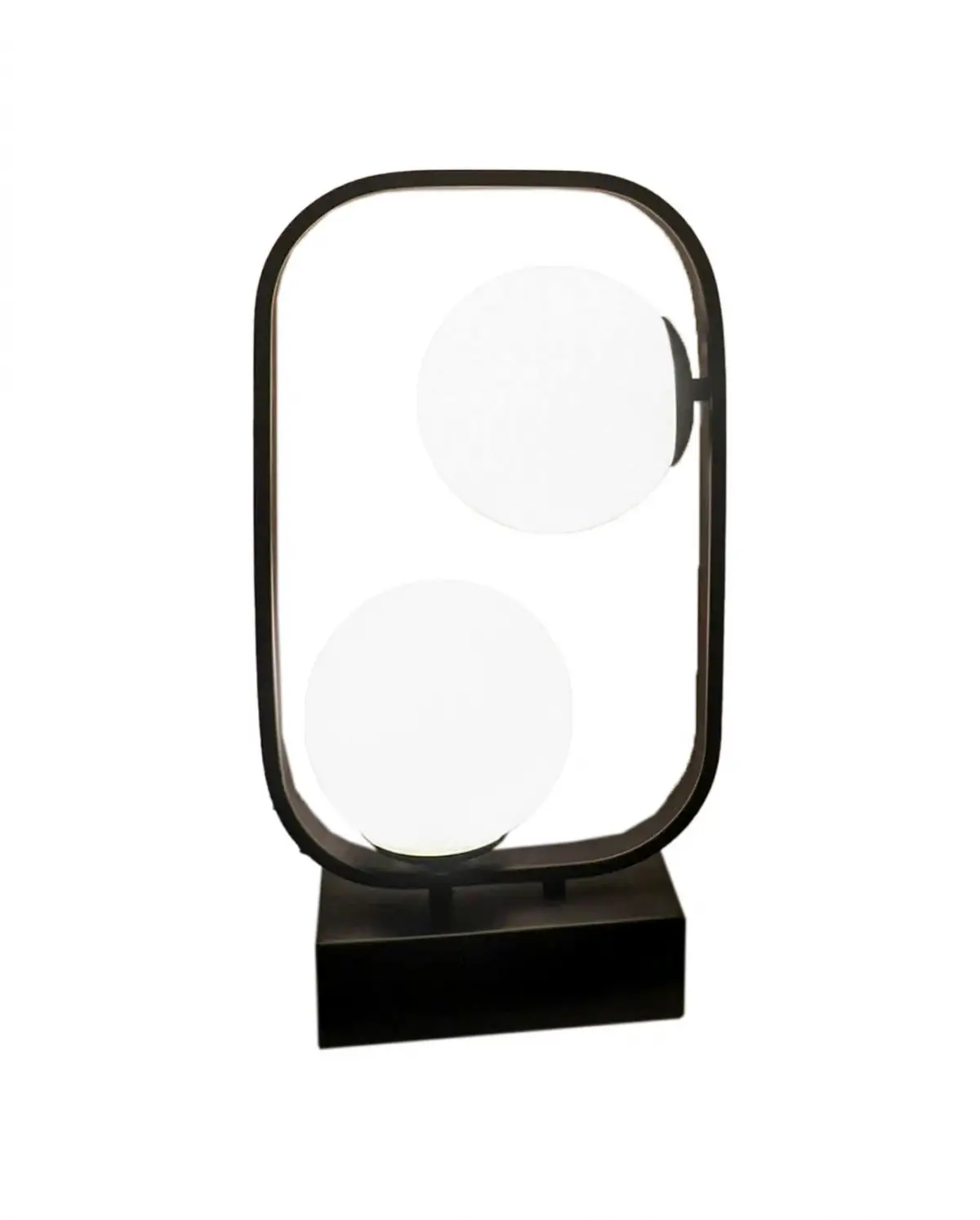 Siyah Statik Boyalı Metal Masa Abajur Aydınlatma