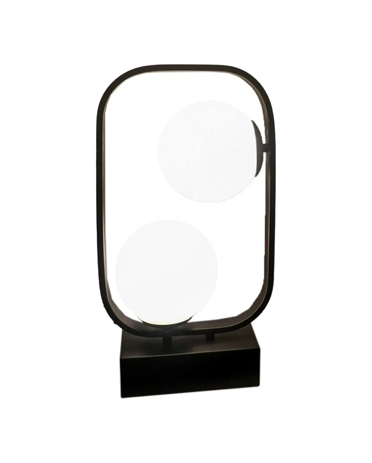 Siyah Statik Boyalı Metal Masa Abajur Aydınlatma